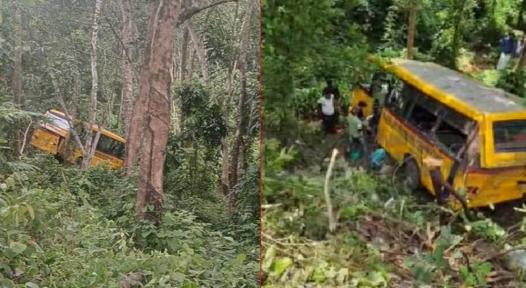 School-bus-overturns-in-Kilimanoor